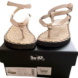 Coach Women's Beige Leather Sandals